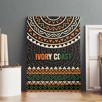 Ivory Coast Canvas Wall Art with Ethnic Geometric Pattern and National Motto Design - Wonder Print Shop