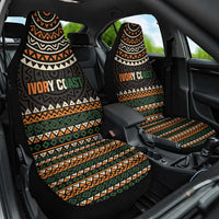 Ivory Coast Car Seat Cover with Ethnic Geometric Pattern and National Motto Design - Wonder Print Shop