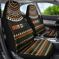 Ivory Coast Car Seat Cover with Ethnic Geometric Pattern and National Motto Design - Wonder Print Shop