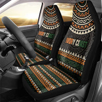 Ivory Coast Car Seat Cover with Ethnic Geometric Pattern and National Motto Design - Wonder Print Shop