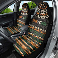 Ivory Coast Car Seat Cover with Ethnic Geometric Pattern and National Motto Design - Wonder Print Shop