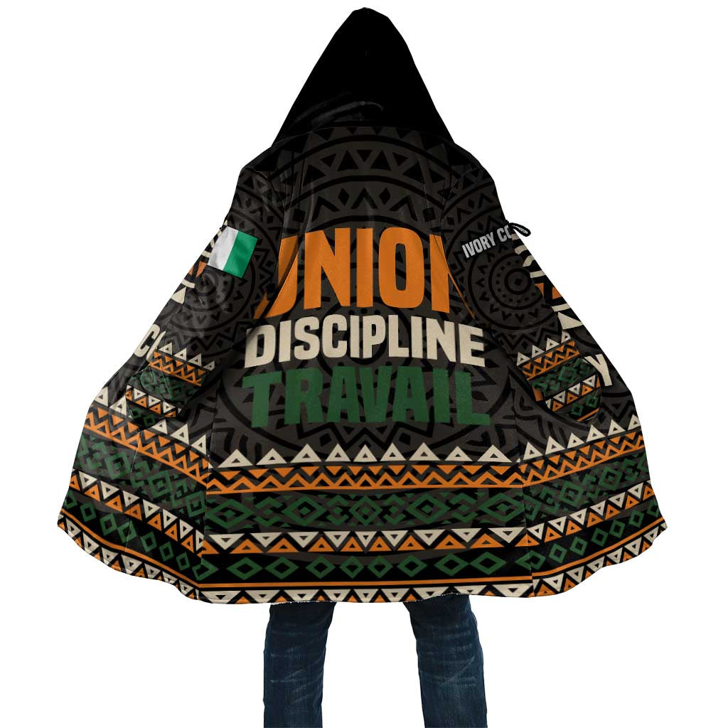 Ivory Coast Cloak with Ethnic Geometric Pattern and National Motto Design - Wonder Print Shop