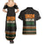 Ivory Coast Couples Matching Summer Maxi Dress and Hawaiian Shirt with Ethnic Geometric Pattern and National Motto Design - Wonder Print Shop