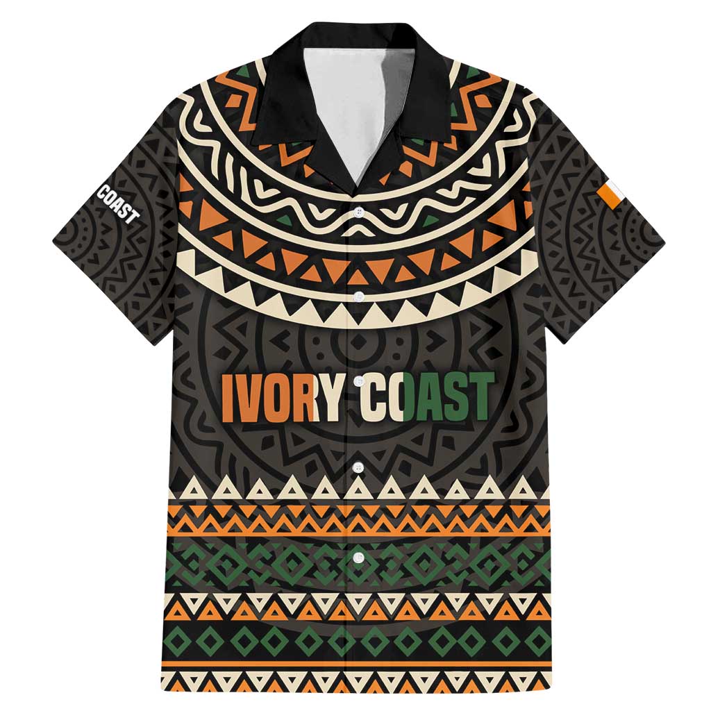 Ivory Coast Family Matching Mermaid Dress and Hawaiian Shirt with Ethnic Geometric Pattern and National Motto Design - Wonder Print Shop