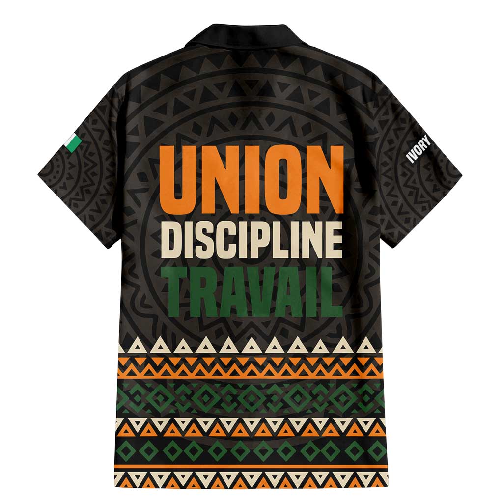 Ivory Coast Family Matching Mermaid Dress and Hawaiian Shirt with Ethnic Geometric Pattern and National Motto Design - Wonder Print Shop