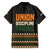 Ivory Coast Family Matching Off The Shoulder Long Sleeve Dress and Hawaiian Shirt with Ethnic Geometric Pattern and National Motto Design - Wonder Print Shop