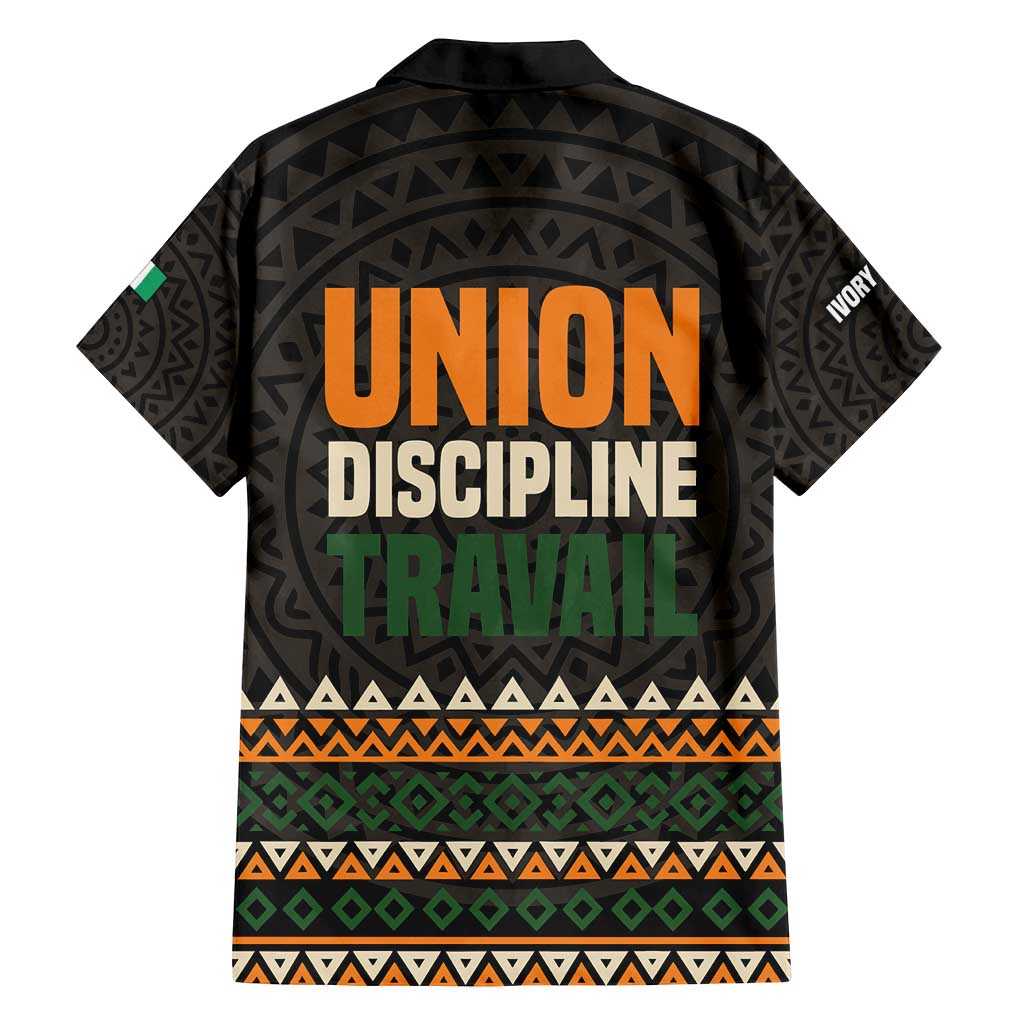 Ivory Coast Family Matching Puletasi and Hawaiian Shirt with Ethnic Geometric Pattern and National Motto Design - Wonder Print Shop