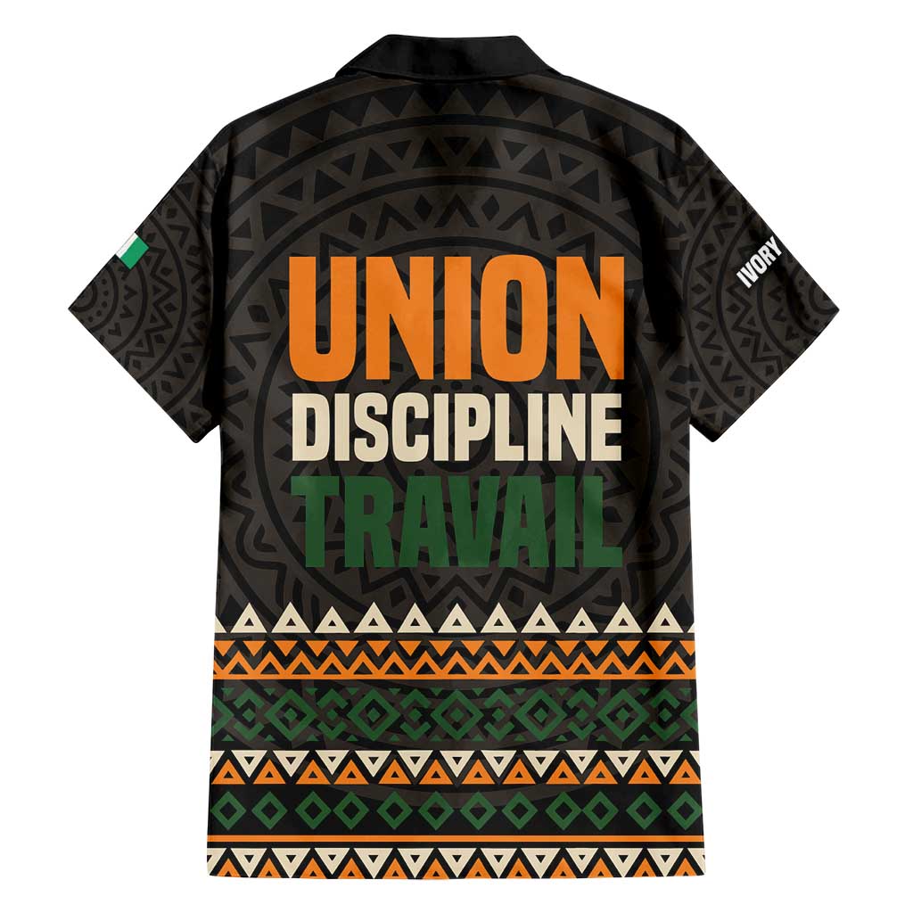 Ivory Coast Family Matching Short Sleeve Bodycon Dress and Hawaiian Shirt with Ethnic Geometric Pattern and National Motto Design - Wonder Print Shop