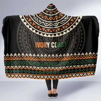 Ivory Coast Hooded Blanket with Ethnic Geometric Pattern and National Motto Design - Wonder Print Shop