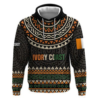Ivory Coast Hoodie with Ethnic Geometric Pattern and National Motto Design - Wonder Print Shop