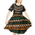 Ivory Coast Kid Short Sleeve Dress with Ethnic Geometric Pattern and National Motto Design - Wonder Print Shop