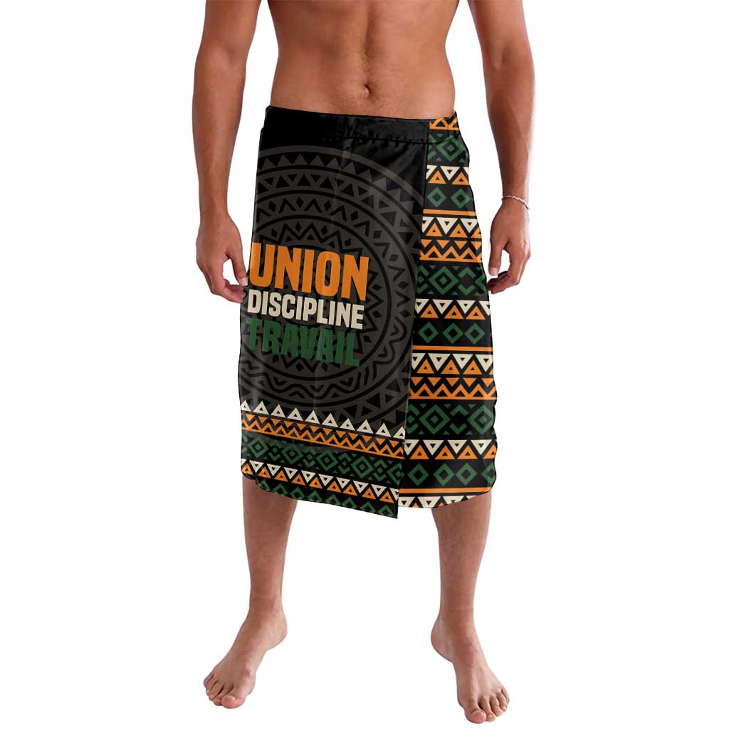 Ivory Coast Lavalava with Ethnic Geometric Pattern and National Motto Design - Wonder Print Shop