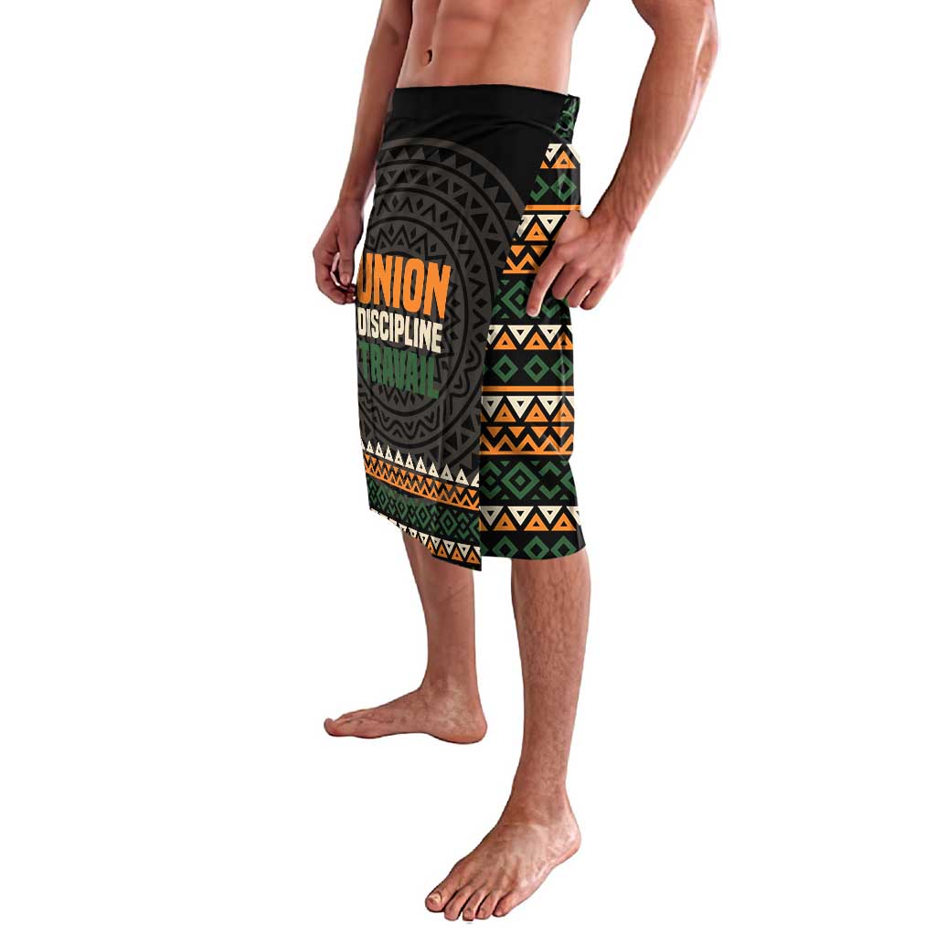 Ivory Coast Lavalava with Ethnic Geometric Pattern and National Motto Design - Wonder Print Shop