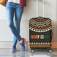 Ivory Coast Luggage Cover with Ethnic Geometric Pattern and National Motto Design - Wonder Print Shop