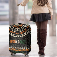 Ivory Coast Luggage Cover with Ethnic Geometric Pattern and National Motto Design - Wonder Print Shop
