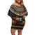 Ivory Coast Off Shoulder Short Dress with Ethnic Geometric Pattern and National Motto Design - Wonder Print Shop