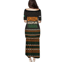 Ivory Coast Puletasi with Ethnic Geometric Pattern and National Motto Design - Wonder Print Shop