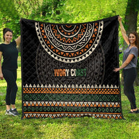 Ivory Coast Quilt with Ethnic Geometric Pattern and National Motto Design - Wonder Print Shop
