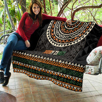 Ivory Coast Quilt with Ethnic Geometric Pattern and National Motto Design - Wonder Print Shop