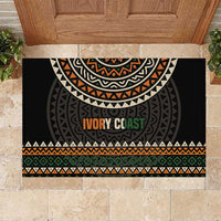 Ivory Coast Rubber Doormat with Ethnic Geometric Pattern and National Motto Design - Wonder Print Shop
