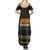 Ivory Coast Summer Maxi Dress with Ethnic Geometric Pattern and National Motto Design - Wonder Print Shop