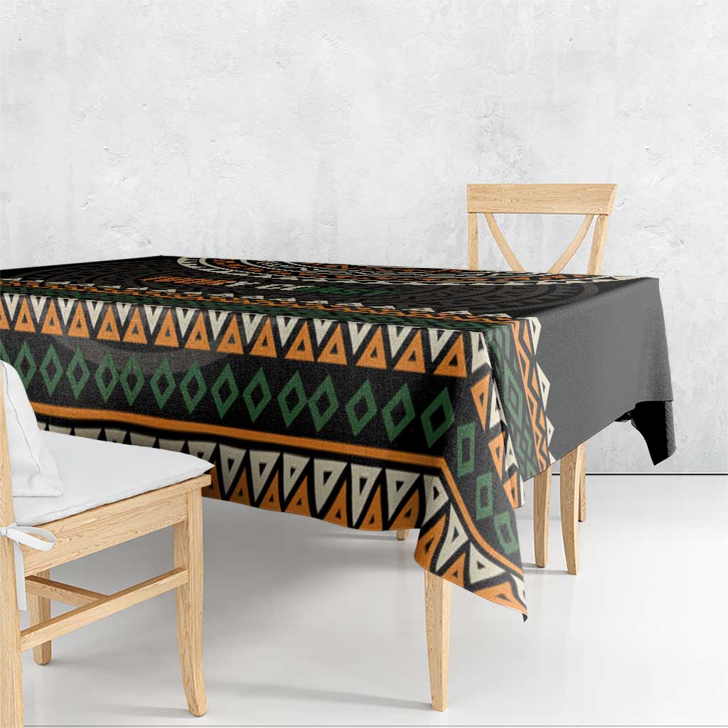 Ivory Coast Tablecloth with Ethnic Geometric Pattern and National Motto Design - Wonder Print Shop