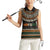 Ivory Coast Women Sleeveless Polo Shirt with Ethnic Geometric Pattern and National Motto Design - Wonder Print Shop