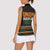 Ivory Coast Women Sleeveless Polo Shirt with Ethnic Geometric Pattern and National Motto Design - Wonder Print Shop
