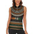Ivory Coast Women Sleeveless Polo Shirt with Ethnic Geometric Pattern and National Motto Design - Wonder Print Shop