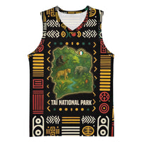 Ivory Coast Basketball Jersey with Taï National Park Wildlife Map Design - Wonder Print Shop