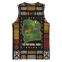 Ivory Coast Basketball Jersey with Taï National Park Wildlife Map Design - Wonder Print Shop