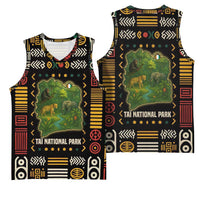 Ivory Coast Basketball Jersey with Taï National Park Wildlife Map Design - Wonder Print Shop