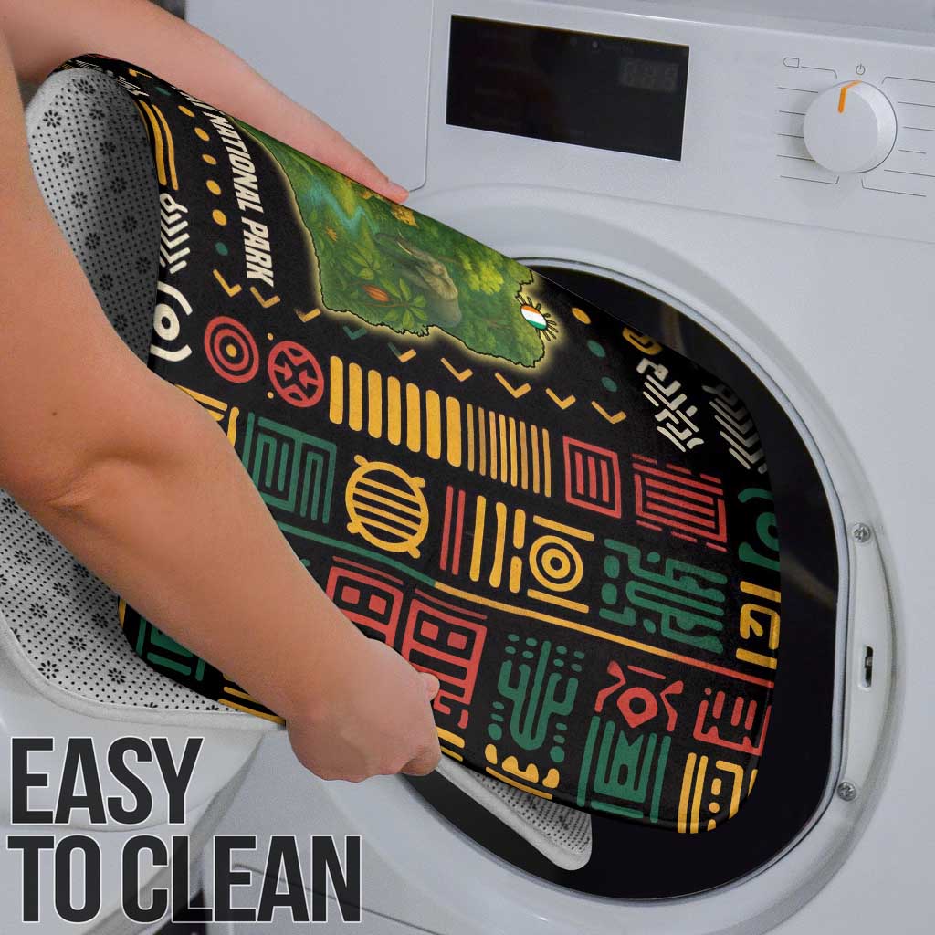 Ivory Coast Bathroom Set with Taï National Park Wildlife Map Design - Wonder Print Shop