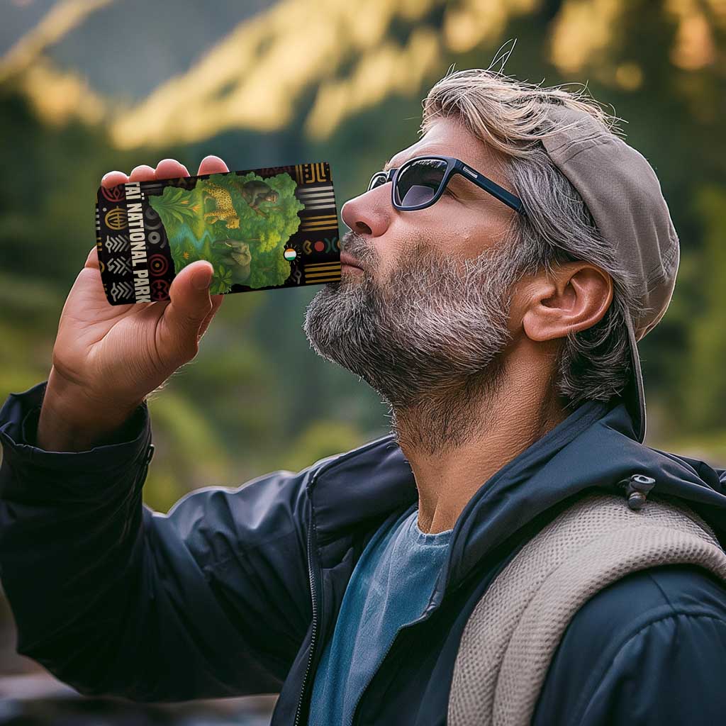 Ivory Coast 4 in 1 Can Cooler Tumbler with Taï National Park Wildlife Map Design - Wonder Print Shop