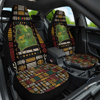 Ivory Coast Car Seat Cover with Taï National Park Wildlife Map Design - Wonder Print Shop