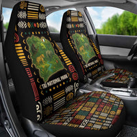 Ivory Coast Car Seat Cover with Taï National Park Wildlife Map Design - Wonder Print Shop