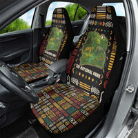 Ivory Coast Car Seat Cover with Taï National Park Wildlife Map Design - Wonder Print Shop