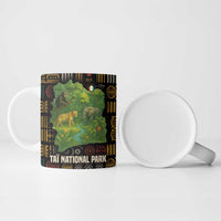Ivory Coast Ceramic Mug with Taï National Park Wildlife Map Design - Wonder Print Shop