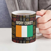 Ivory Coast Ceramic Mug with Taï National Park Wildlife Map Design - Wonder Print Shop