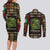 Ivory Coast Couples Matching Long Sleeve Bodycon Dress and Long Sleeve Button Shirt with Taï National Park Wildlife Map Design - Wonder Print Shop