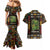 Ivory Coast Couples Matching Mermaid Dress and Hawaiian Shirt with Taï National Park Wildlife Map Design - Wonder Print Shop