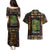 Ivory Coast Couples Matching Puletasi and Hawaiian Shirt with Taï National Park Wildlife Map Design - Wonder Print Shop