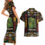 Ivory Coast Couples Matching Short Sleeve Bodycon Dress and Hawaiian Shirt with Taï National Park Wildlife Map Design - Wonder Print Shop