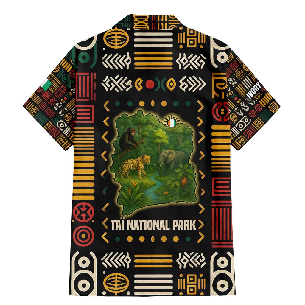 Ivory Coast Family Matching Mermaid Dress and Hawaiian Shirt with Taï National Park Wildlife Map Design - Wonder Print Shop