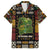 Ivory Coast Family Matching Off The Shoulder Long Sleeve Dress and Hawaiian Shirt with Taï National Park Wildlife Map Design - Wonder Print Shop