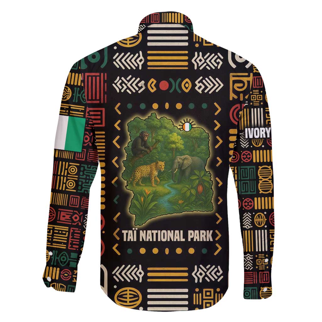 Ivory Coast Family Matching Off Shoulder Maxi Dress and Hawaiian Shirt with Taï National Park Wildlife Map Design - Wonder Print Shop