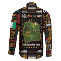 Ivory Coast Family Matching Off Shoulder Short Dress and Hawaiian Shirt with Taï National Park Wildlife Map Design - Wonder Print Shop