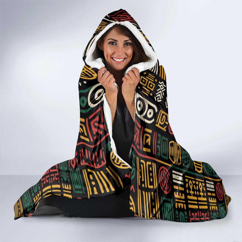 Ivory Coast Hooded Blanket with Taï National Park Wildlife Map Design - Wonder Print Shop