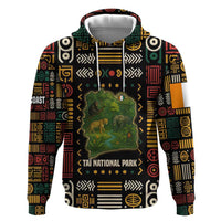 Ivory Coast Hoodie with Taï National Park Wildlife Map Design - Wonder Print Shop