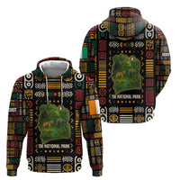 Ivory Coast Hoodie with Taï National Park Wildlife Map Design - Wonder Print Shop